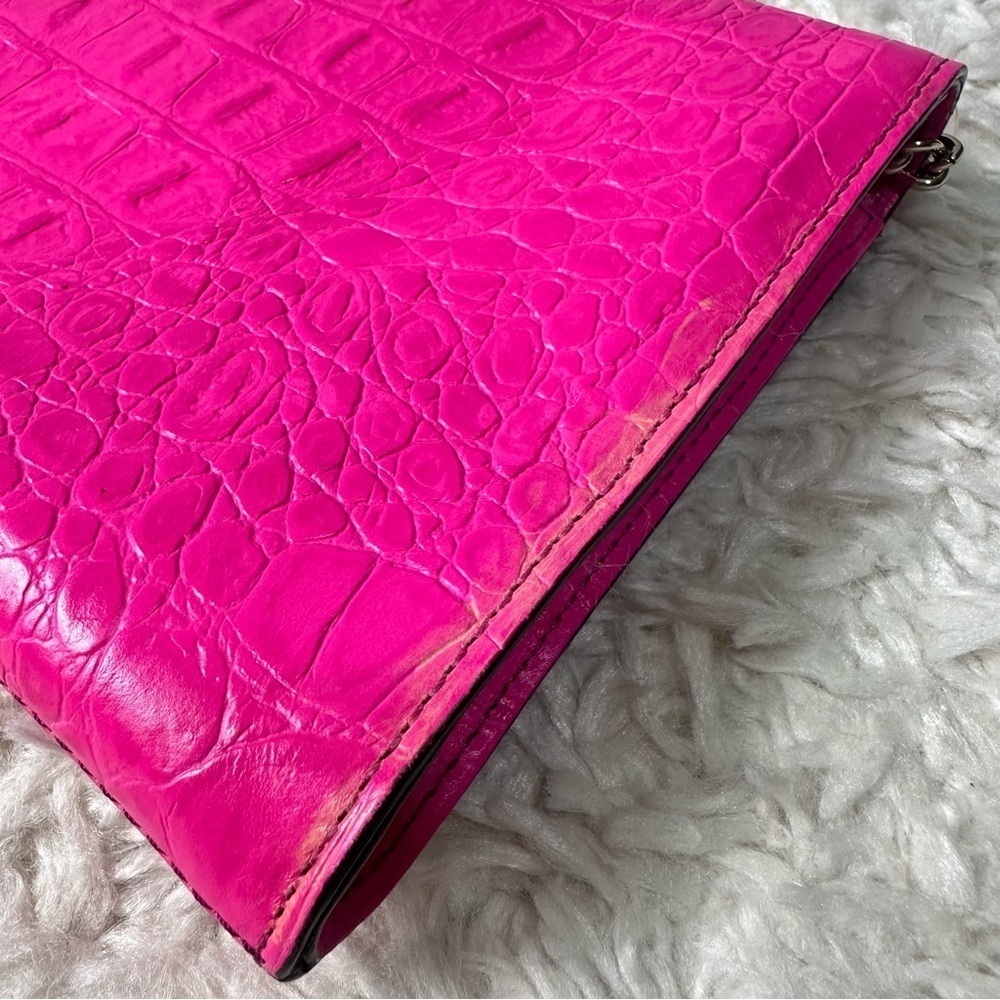 Kate Spade Fiona Orchard Valley neon pink croc embossed leather crossbody bag - Picture 11 of 14
